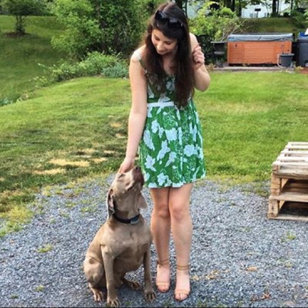 Green floral button down dress